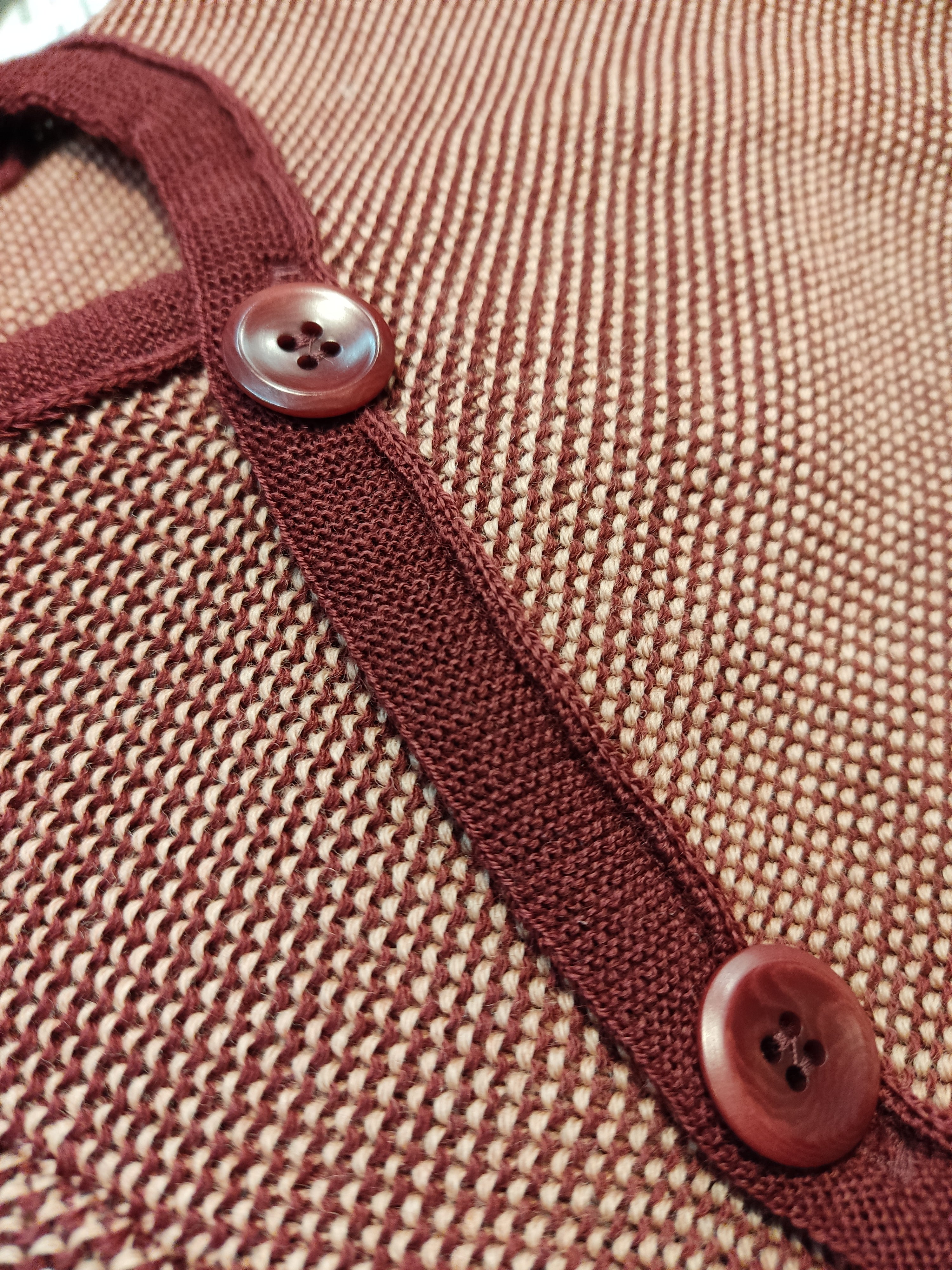 Maglioncino aperto a kimono in lana merino bio 0-3 anni // mélange cassis-rosé